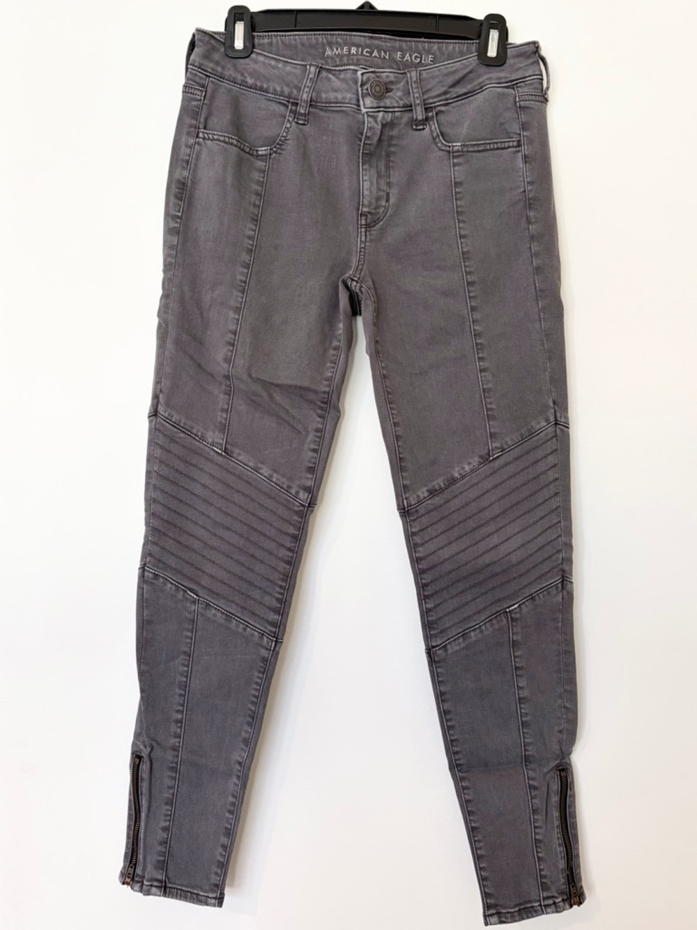 American Eagle High Rise Moto Jeggings Gray 6 Short